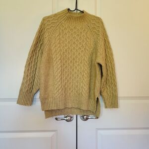 A New Day Cable Knit High/Low Hem Raglan Sleeve Sweater